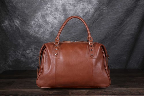 Image of Vintage Style Vegetable Tanned Leather Travel Bag, Duffle Bag, Weekender Bag, Holdall 9029