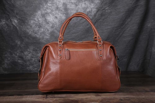 Image of Vintage Style Vegetable Tanned Leather Travel Bag, Duffle Bag, Weekender Bag, Holdall 9029