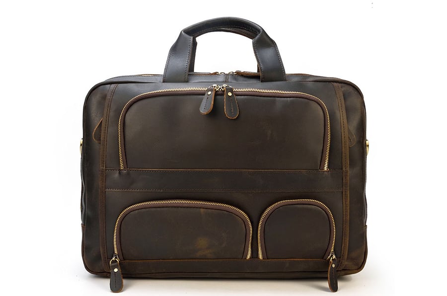 Image of Handmade Full Grain Leather Briefcase, Luggage Bag, Travel Bag, Laptop Briefcase 7289