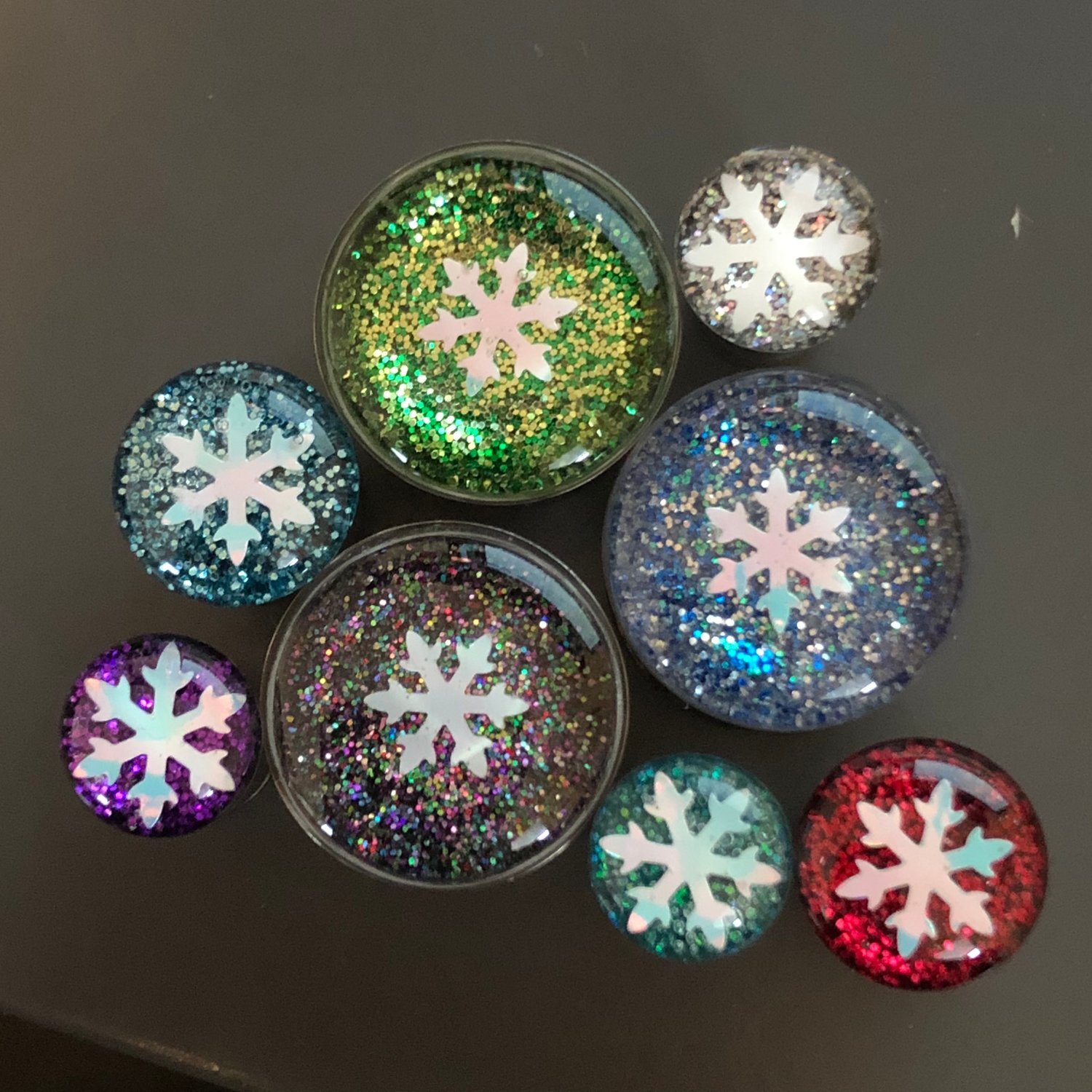 Image of Glitter Snowflake Plugs (sizes 0g-2")