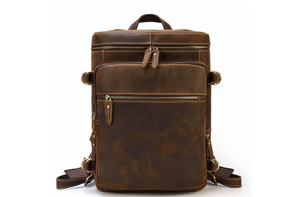 Image of Vintage Leather Backpack, Travel Backpack, Hiking Backpack, Leather Rucksack BB1032