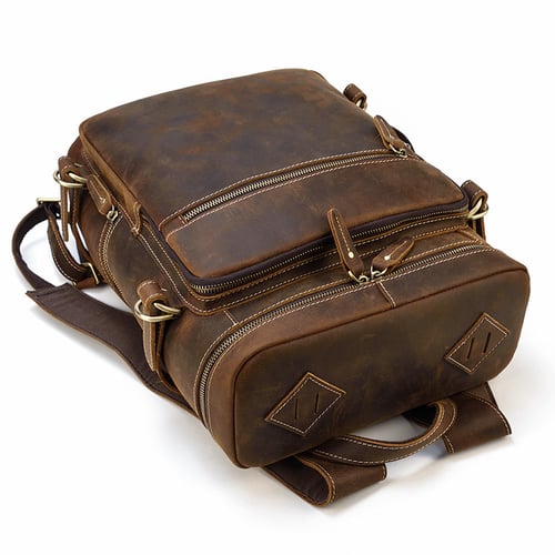 Image of Vintage Leather Backpack, Travel Backpack, Hiking Backpack, Leather Rucksack BB1032