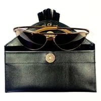 Image 3 of Sunglasses case in black with fringe