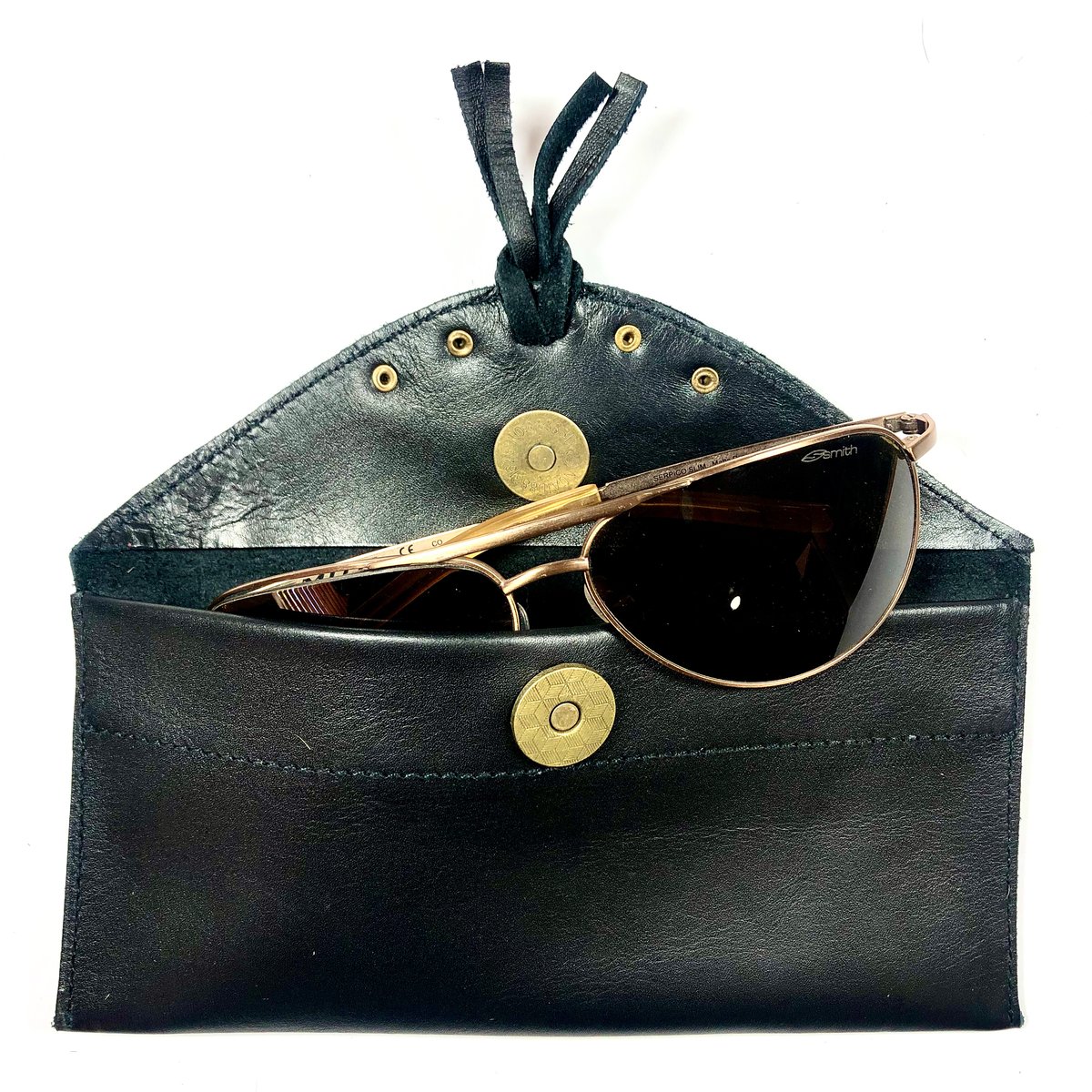 Image of Sunglasses case in black with tassel