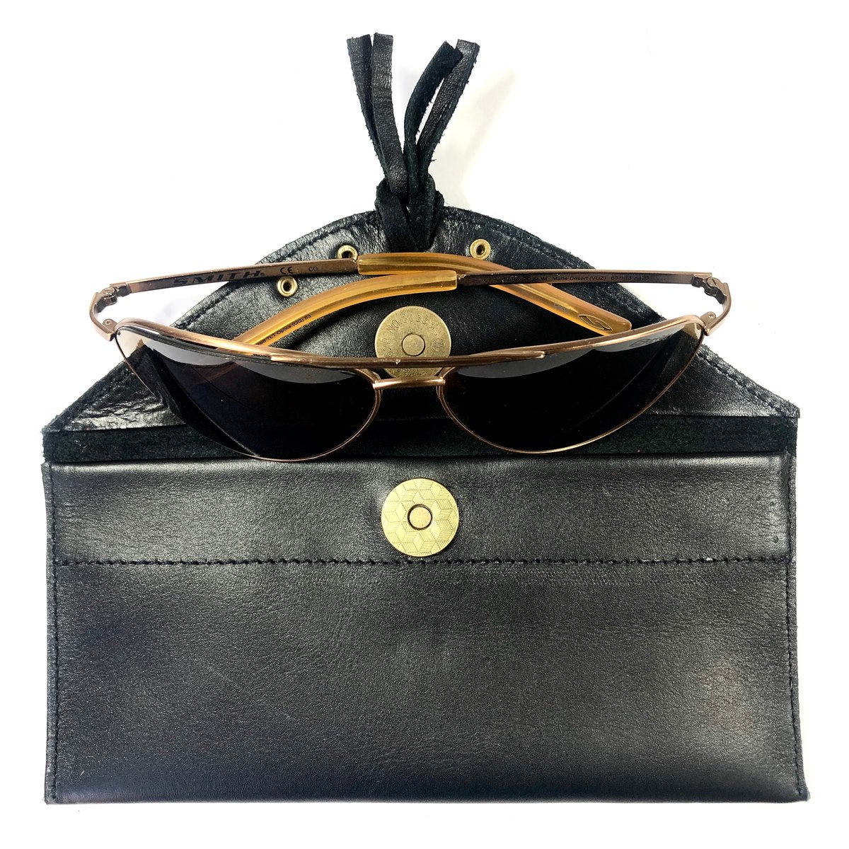 Image of Sunglasses case in black with tassel