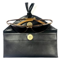 Image 2 of Sunglasses case in black with tassel