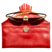 Image 3 of Sunglasses case in red with fringe