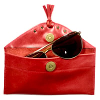 Image 3 of Sunglasses case in red with tassel