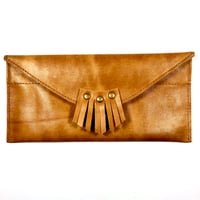 Image 1 of Sunglasses case in tan with fringe