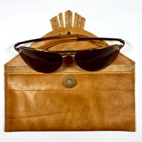 Image 3 of Sunglasses case in tan with fringe