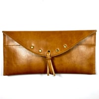 Image 1 of Sunglasses case in tan with tassel