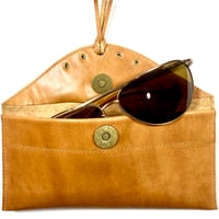 Image 2 of Sunglasses case in tan with tassel