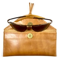 Image 3 of Sunglasses case in tan with tassel