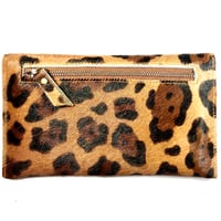 Image 3 of Mini clutch in leopard fur with fringe