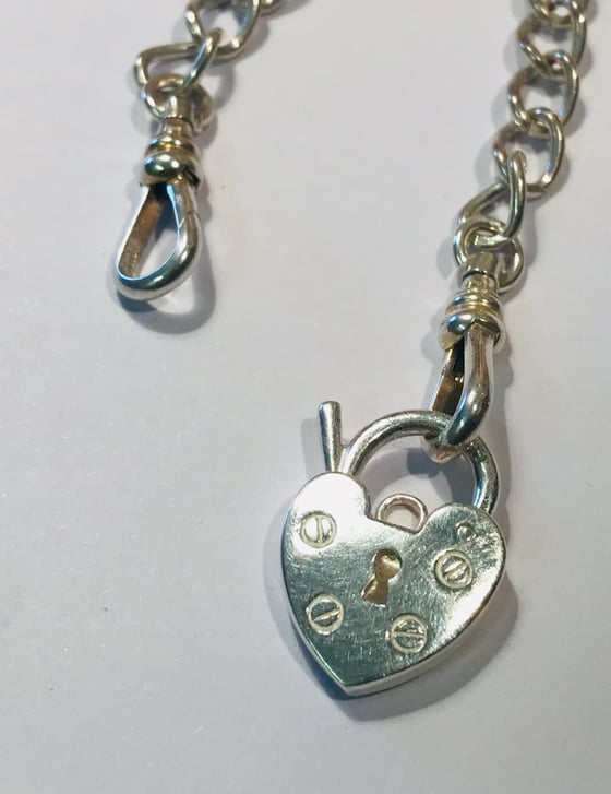 Image of Silver heart padlock necklace