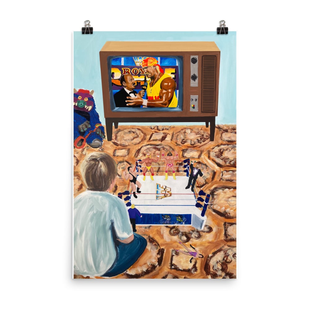 Image of 80s wrestling days prints
