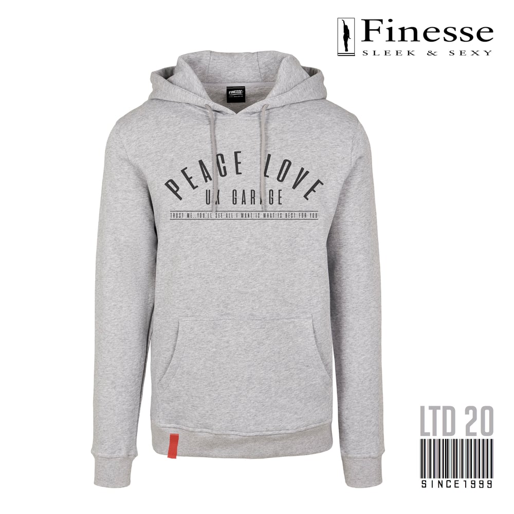 Image of Peace Love & UKG Grey Premium Hoody