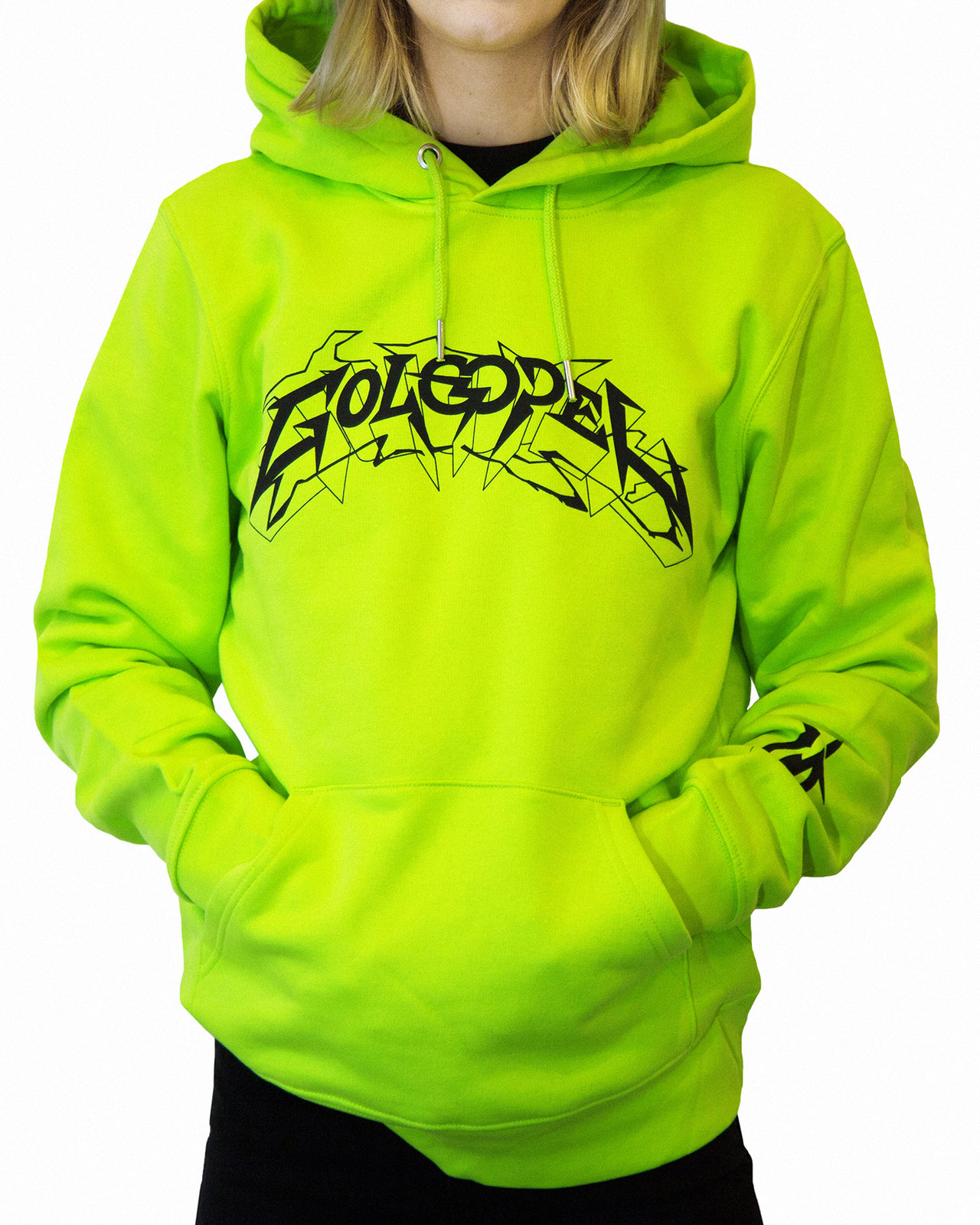 electric green hoodie