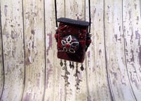 Image 4 of Red and Black "Gothic Forest" Polymer Clay Art jewelry Necklace Prayer Box/Pill box/stash box