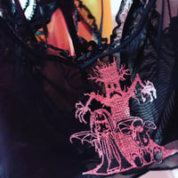 Image 4 of Purgatory /// Burial’ embroidery mesh bralet (black)