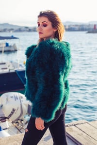 Image 2 of Emerald Green Feather Jacket 