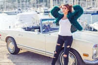Image 3 of Emerald Green Feather Jacket 