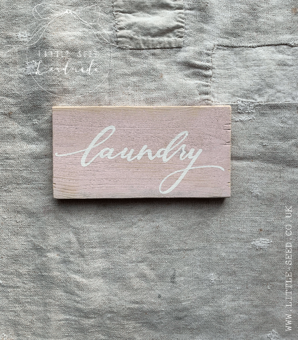 Image of Reclaimed Wooden Frame - Pink - Laundry #2