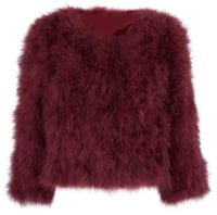 Image 4 of Wine Red Feather Jacket 