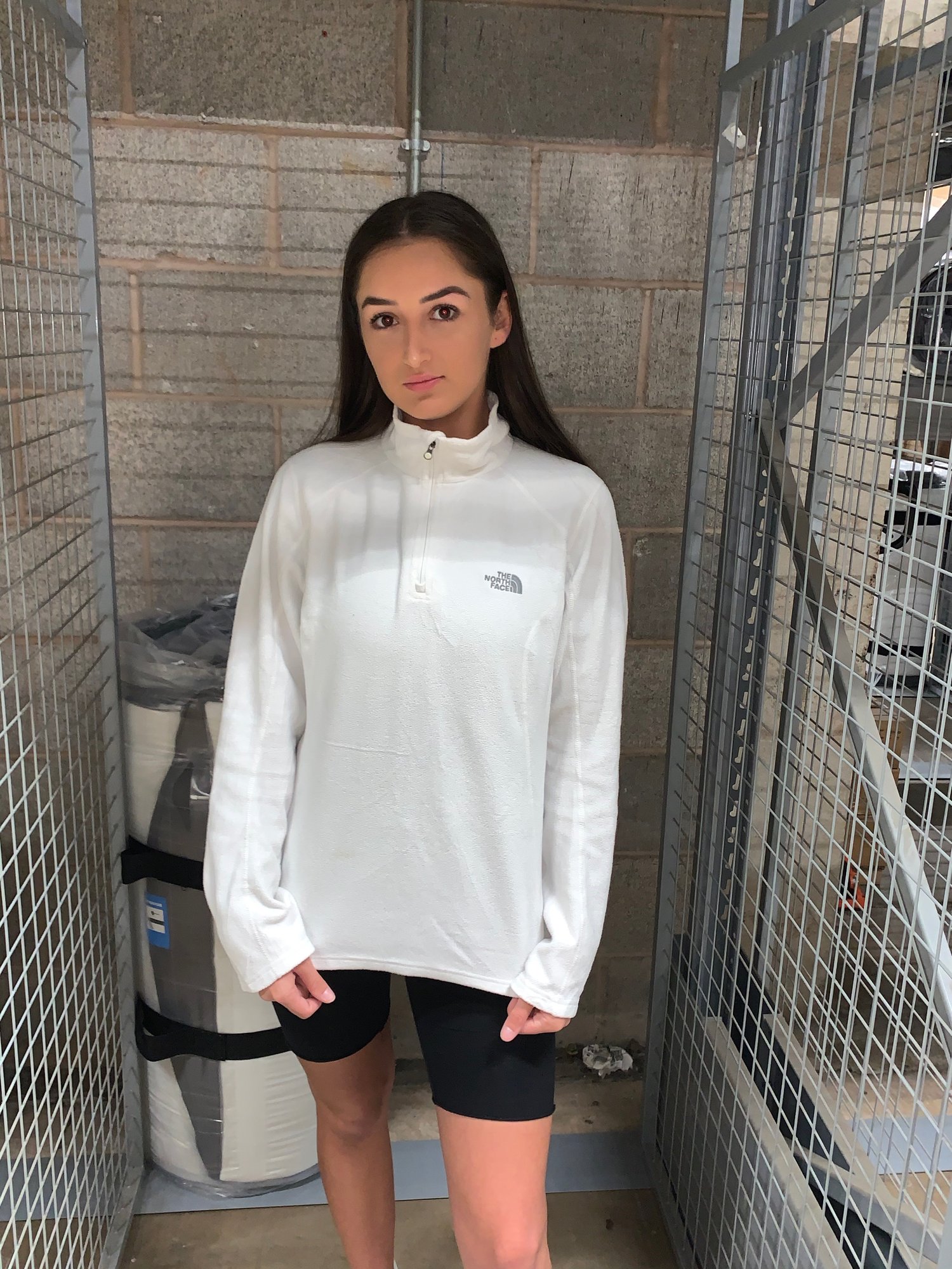 Image of North Face 1/4 Zip Fleece in White