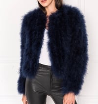 Image 1 of Navy Feather Jacket 