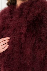 Image 2 of Wine Red Feather Jacket 