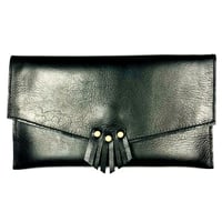 Image 1 of Mini clutch in black with fringe