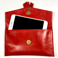 Image 2 of Mini Clutch in red with fringe
