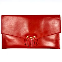 Image 1 of Mini Clutch in red with fringe
