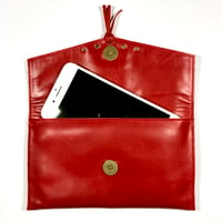 Image 2 of Mini clutch in red with tassel