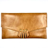 Image 1 of Mini clutch in tan with fringe