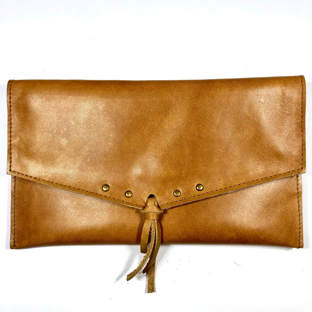 Image of Mini clutch in tan with tassel