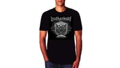 Image of LEATHERWOLF - Band Logo w/ Silver & Black Crest (one-sided)