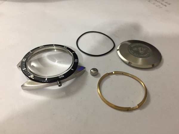 Image of RARE OMEGA SEAMASTER 120m S/STEEL DIVERS COMPLETE MENS WATCH CASE KIT Ref. 166.027-CAL 565 SERIES..