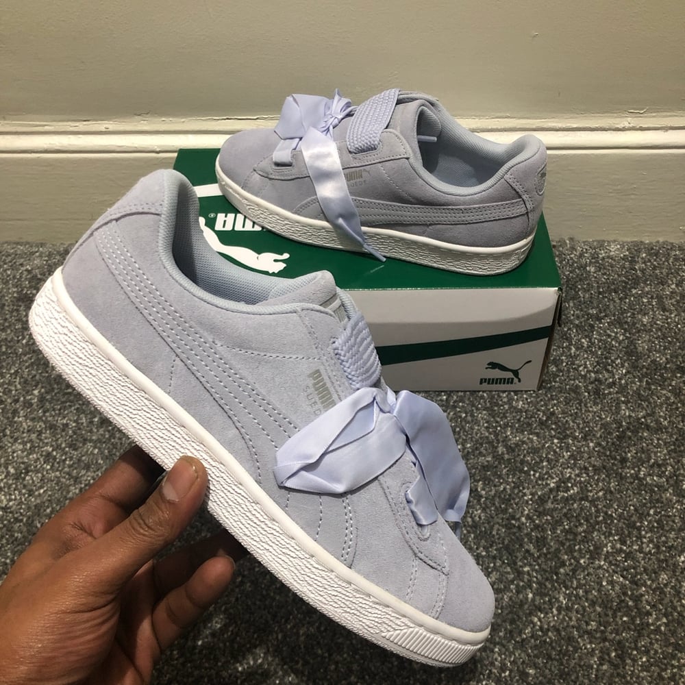 Image of Puma Suede Heart Juniors Halogen Blue