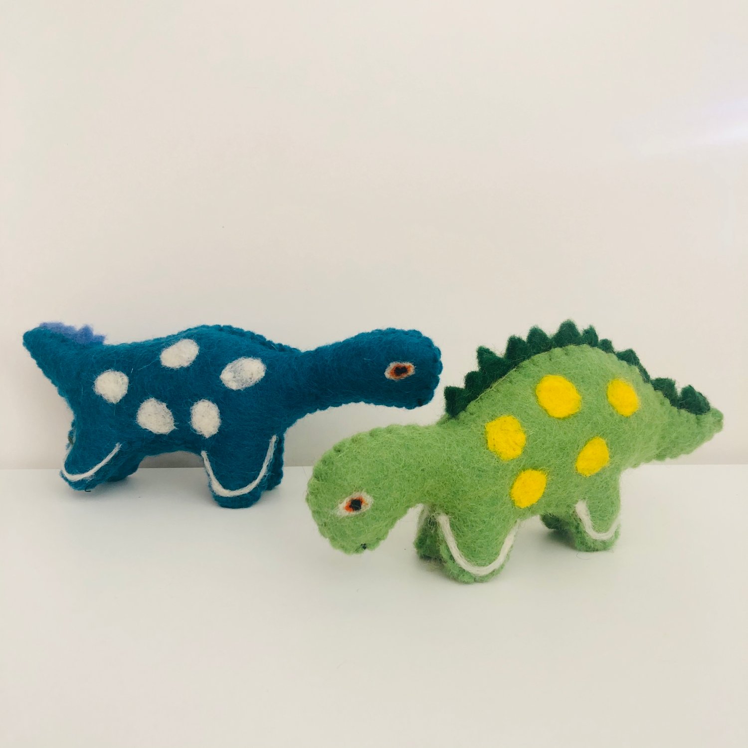 Image of Pair of Large Woolen Felt Dinosaurs