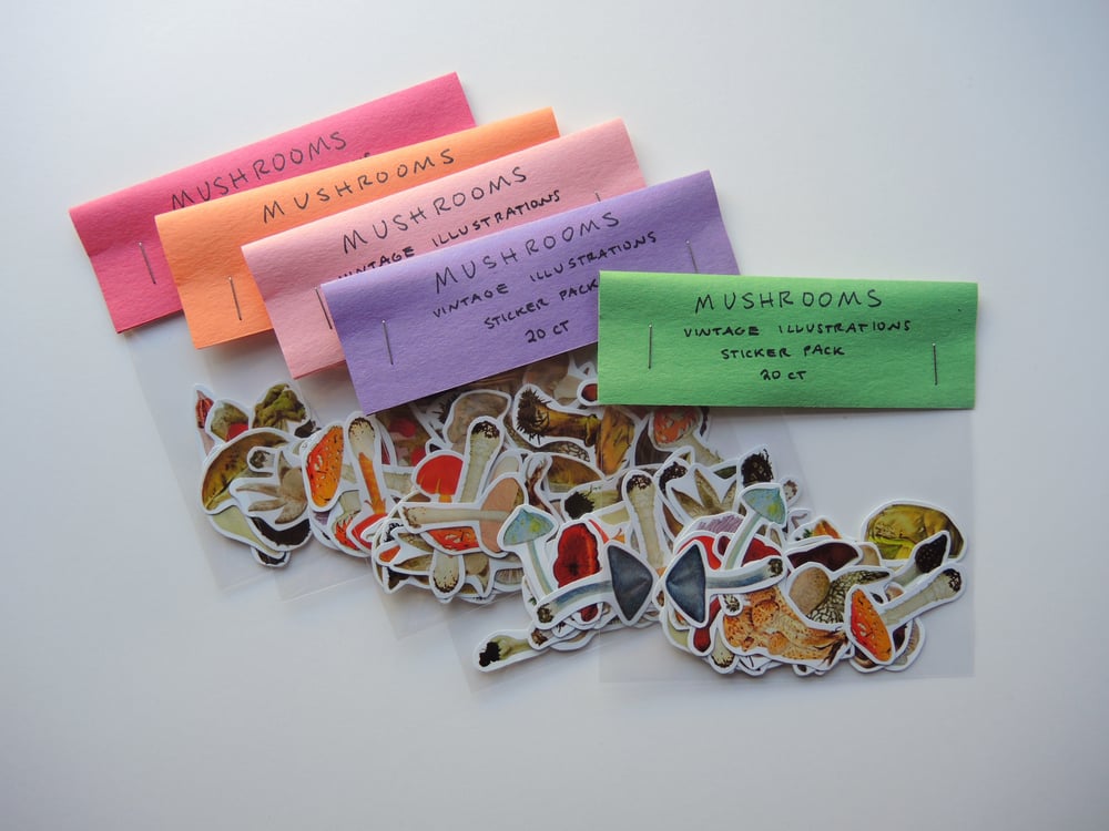 Mushroom Sticker Pack (20 Vintage Illustrations)