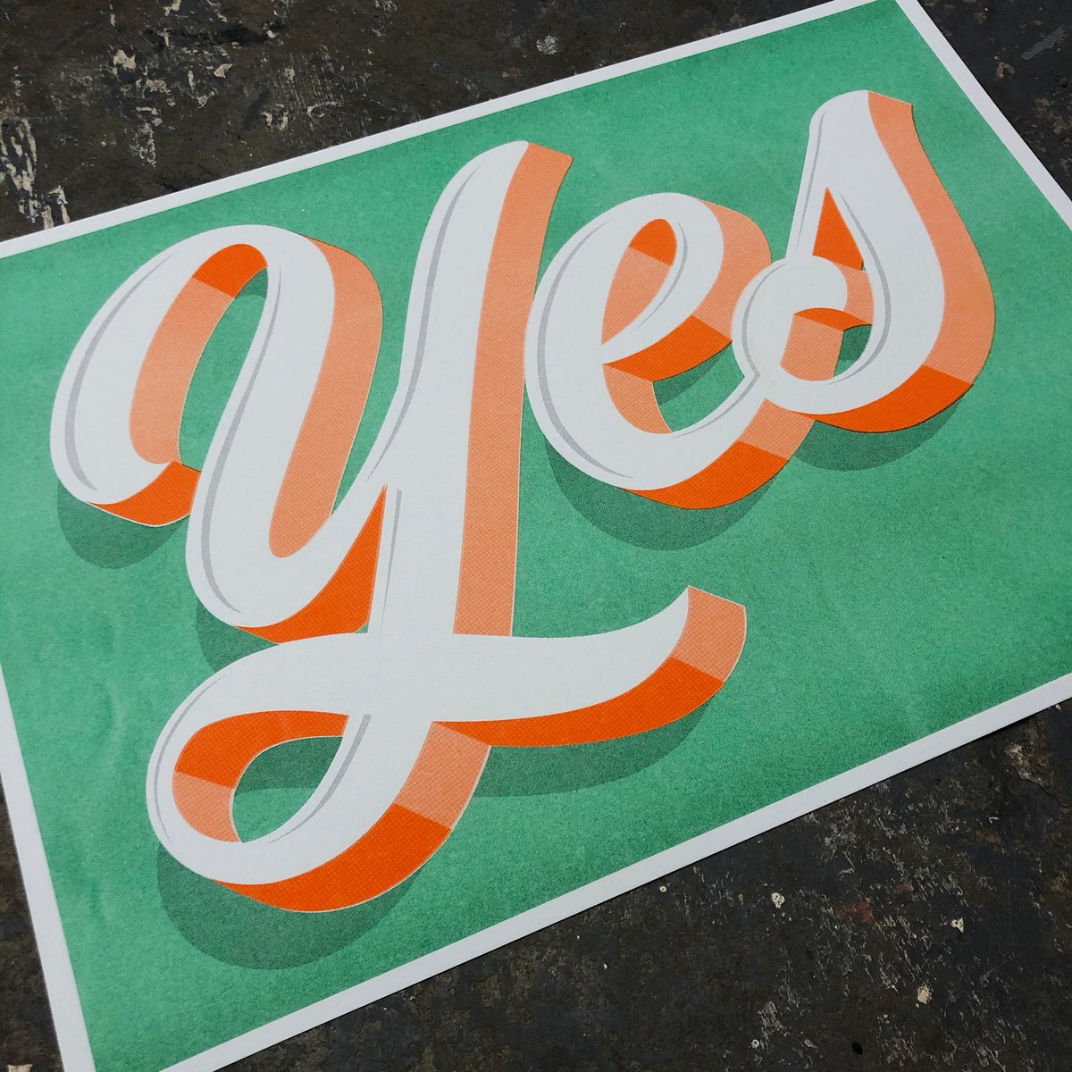 Image of 'Yes' A3 Riso Print