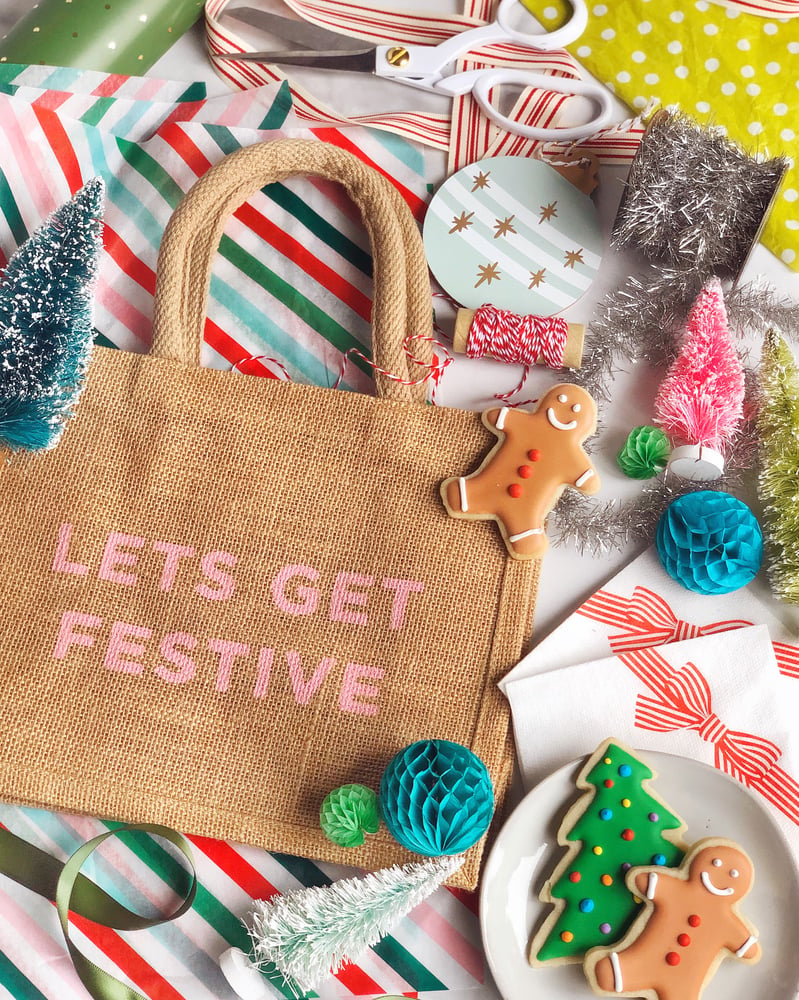 Image of Let's Get Festive Reusable Holiday Gift Bag