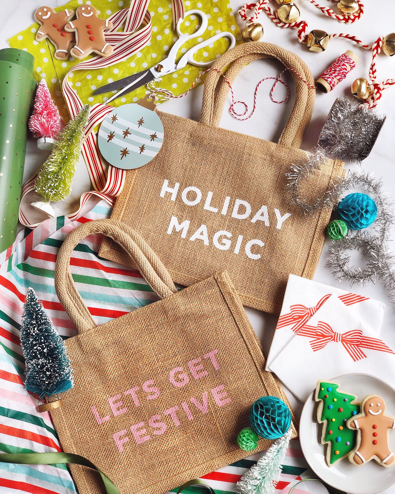 Let's Get Festive Reusable Holiday Gift Bag  Swag Bags Co.