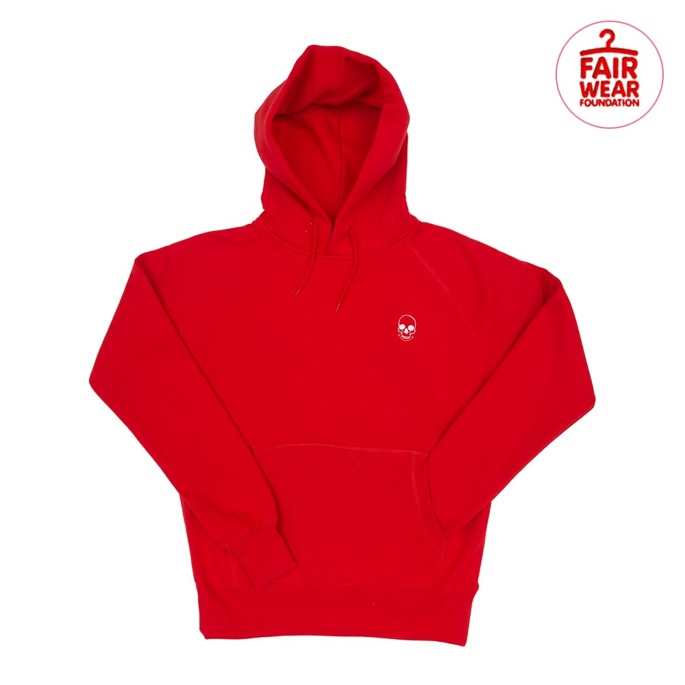 Caveman Red two sided pullover hood