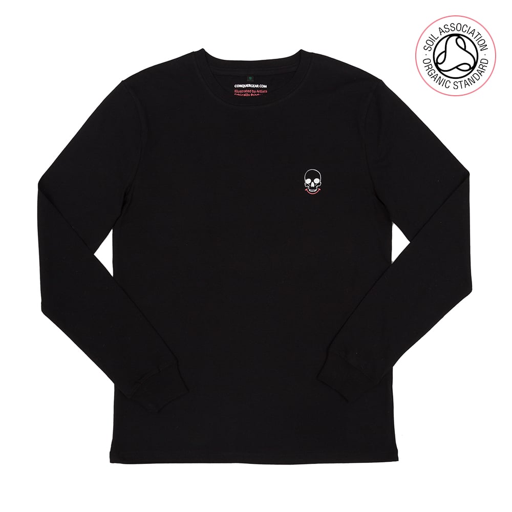 Mr Death Unisex Black Back Print Long Sleeve (Organic)