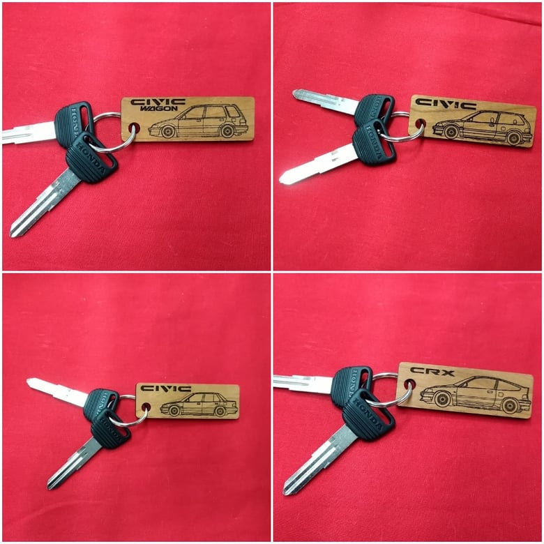 Image of Wooden EF Civic Keychains