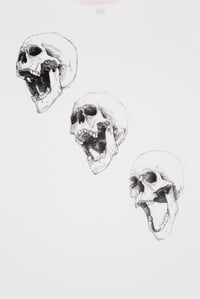 Image 3 of 3 Skull 'Back Print' Unisex White Long-Sleeve (Organic)