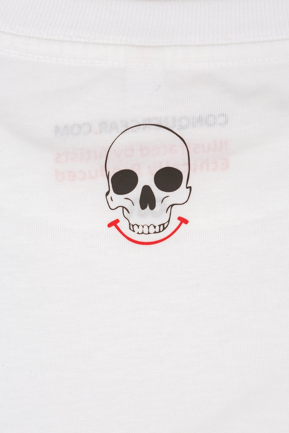 Smoking Skull Unisex White Heavyweight Long Sleeve T-Shirt (Organic)